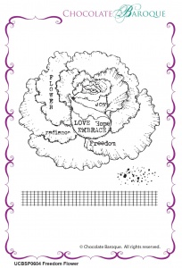 Freedom Flower Rubber Stamp sheet - Chocolate Block